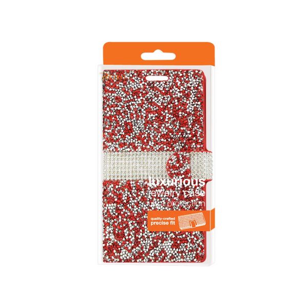 Reiko LG V10 Diamond Rhinestone Wallet Case in Red | MaxStrata Online Hot Sale - Image 4