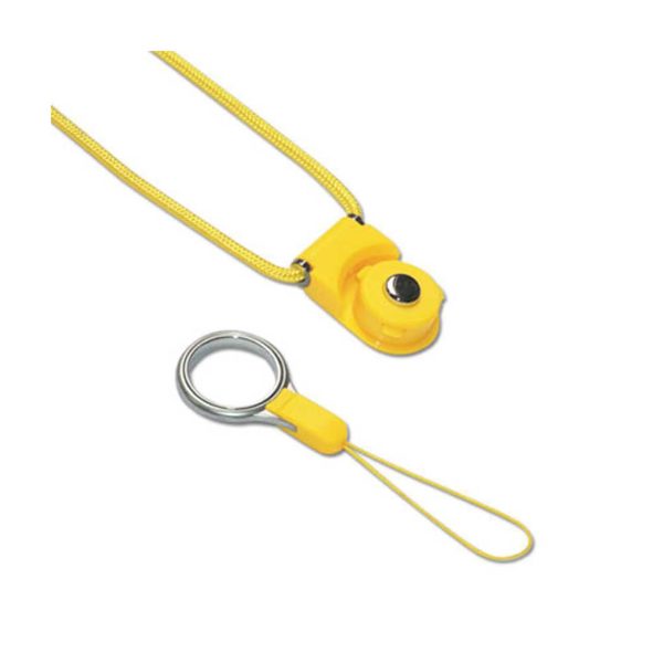 Reiko Long Lanyard Strap with Clip in Yellow | MaxStrata Fashion